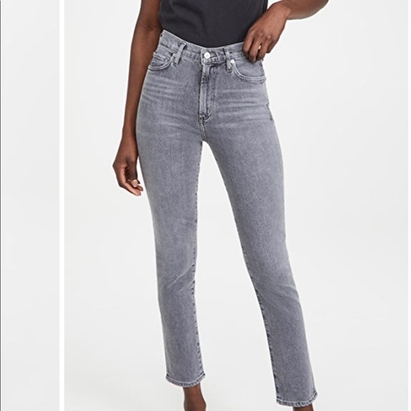 Citizens of Humanity Gray Slivermist Olivia High Rise Slim Jeans NWT - Picture 1 of 9
